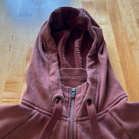 Athleta Rust Zip-up Hooded Sweatshirt - Picture 3 of 9